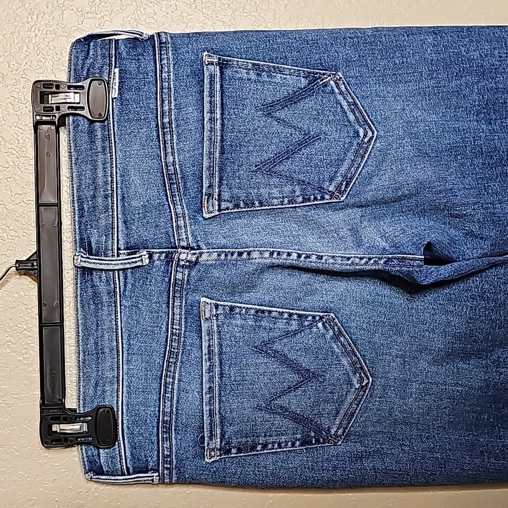 MOTHER Women's Blue Washed Flare Jeans - Picture 8 of 15